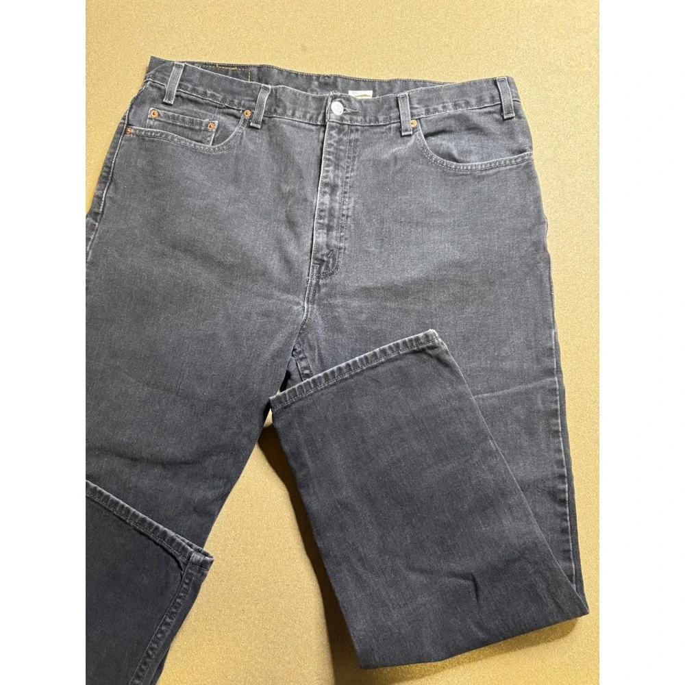 Levi's vtg y2k 505 Regular Fit Straight Leg faded Black Denim Jeans Mens W40 L30